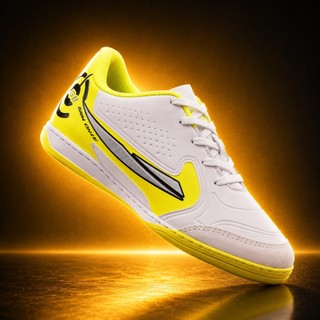 Chuteira Futsal Futebol Bico de Couro Masculina Quadra Salão Oficial Original Colada e Costurada