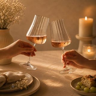 Jogo de Taças de Vinho Transparente Cristal bohemia Conjunto 2 Peças Iduna Optic 500ml Mesa Posta