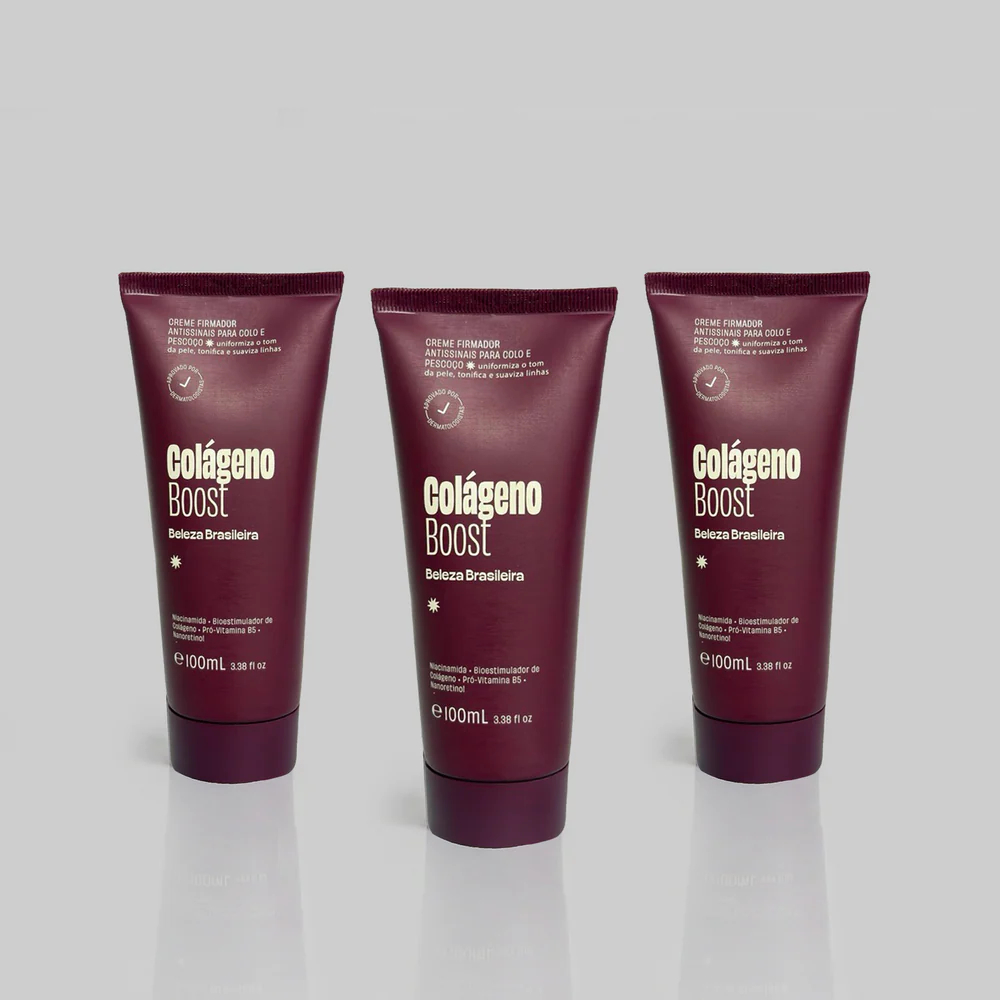 Kit 3 Colágeno Boost Beleza Brasileira Creme Firmador Colo Pescoço e Seios