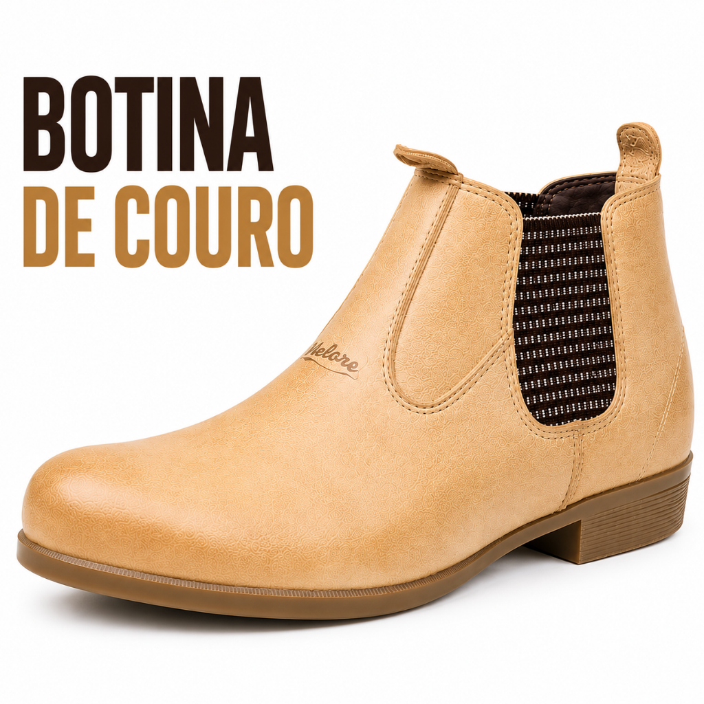 Bota Botina Rural Unissex Couro Legitimo Latego Amarelo Sola Pvc Trabalho Sapatão Mateira