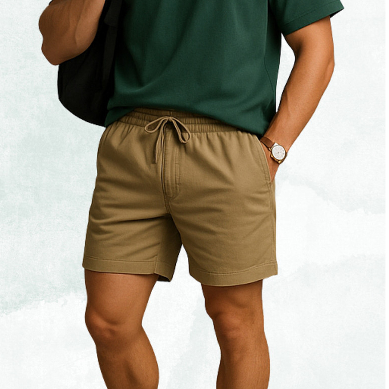 Bermuda de Sarja c/ Elastano | Short Masculino - Cumprimento Acima do Joelho Mauricinho