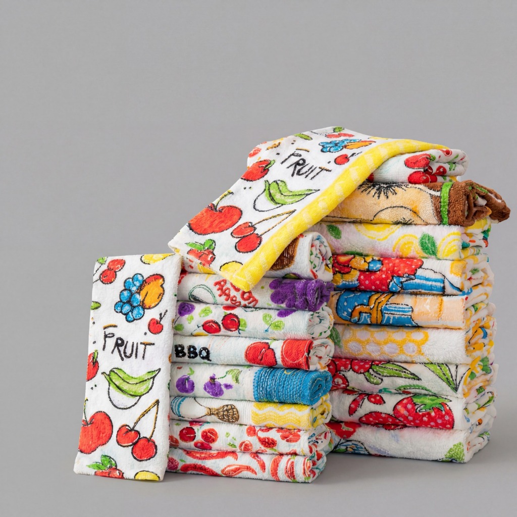 Kit 10 Pano de Copa Atoalhado Premium 40x60cm Panos de Prato 100% Algodão Alta Absorção