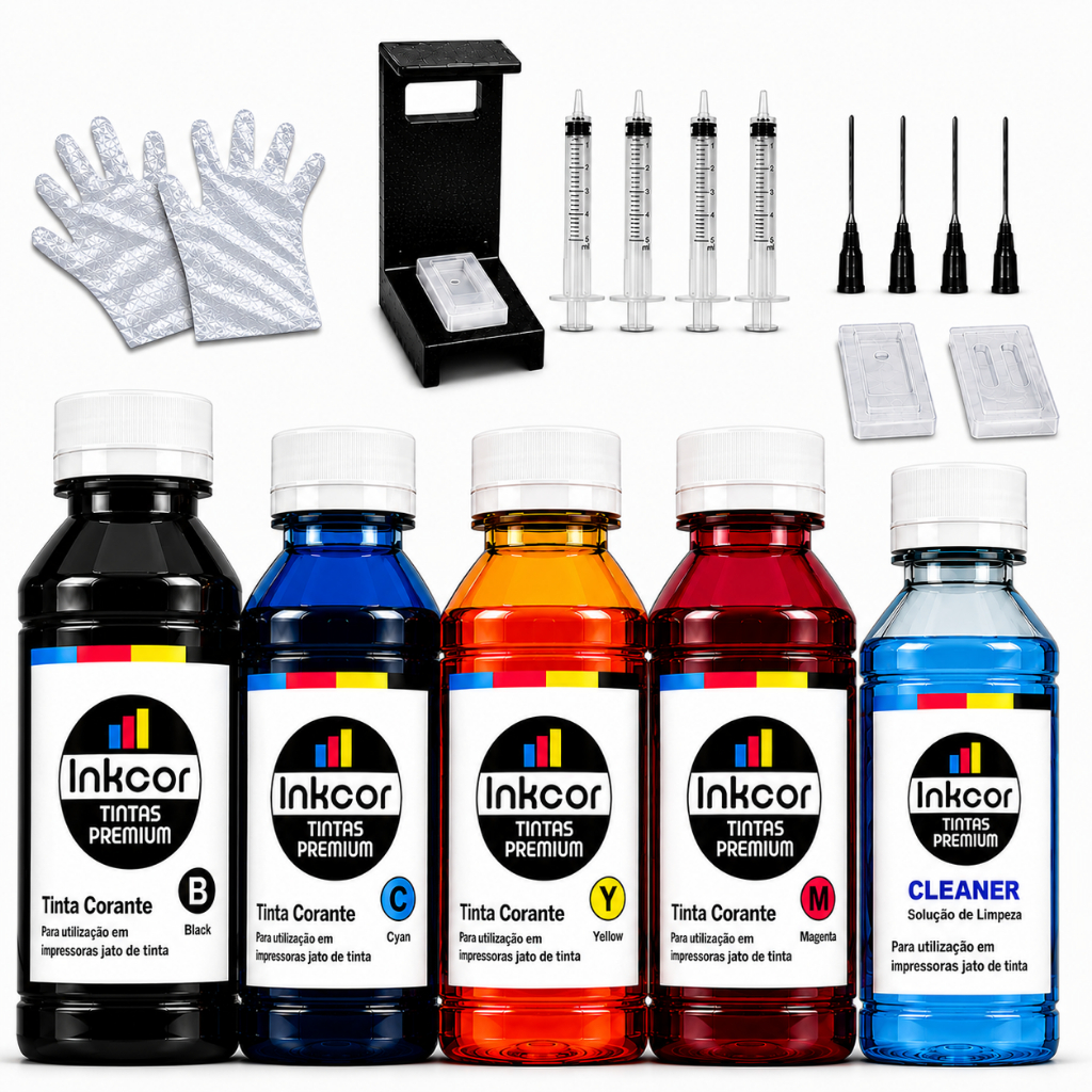 Recarga de Cartucho Inkcor Compatível com Impressora HP 2874 2975 2700 668 668xl 667 667XL