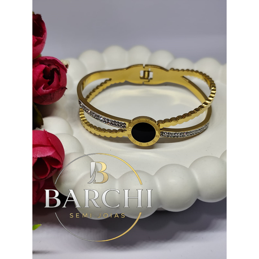 Pulseira Bracelete Duplo Feminina Dourada ou Prata em Aço Inoxidável 316L – Semijoia Elegante