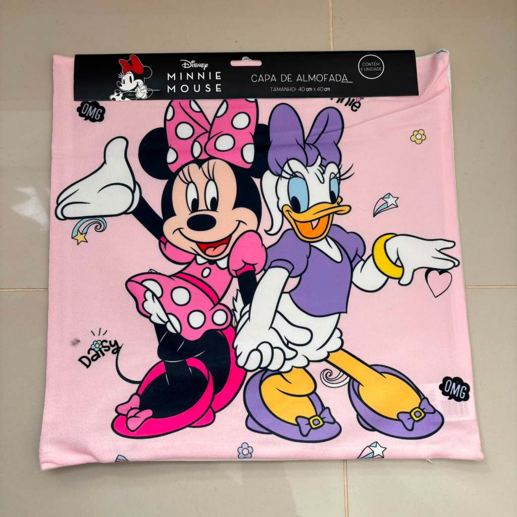 Capa de Almofada Disney 40 cm X 40 cm Minnie Margarida Stitch