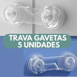 5 Trava Gaveta Porta Armário Segurança Bebê Cor Transparente