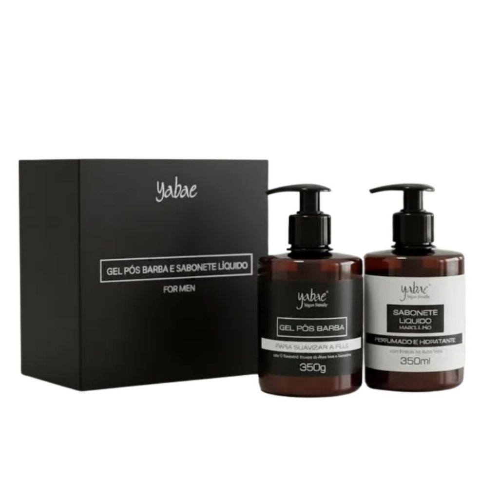 KIT Sabonete Líquido e Gel Pós Barba Black 350ml – Yabae