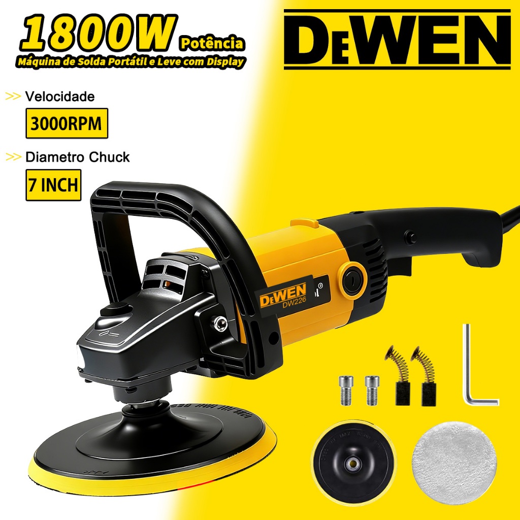 Politriz Automotiva Profissional 7 Pol 1800 watts com 7 Velocidades  (600-3000 rpm)（50HZ/60HZ）