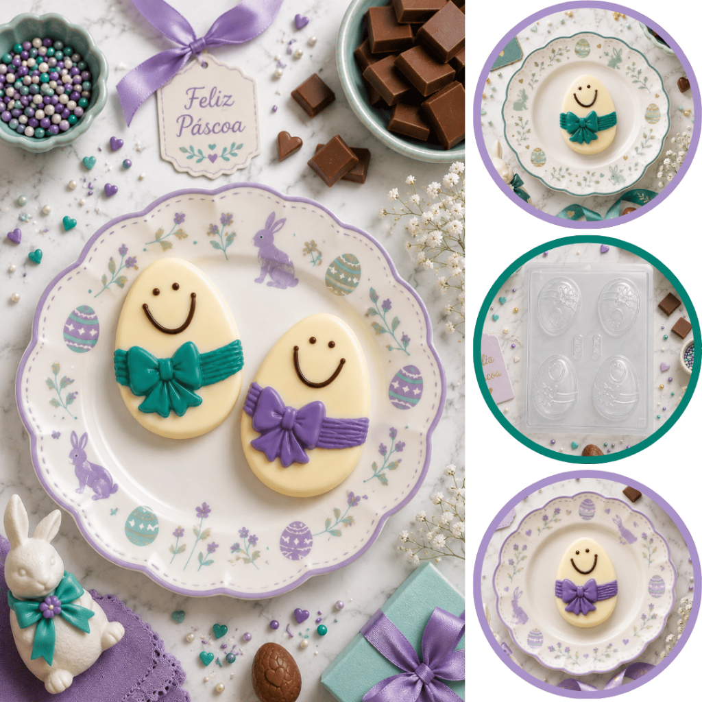 1~10 Forma Simples Tablete Ovo Cód. 215 em Acetato BWB Para Bombom, Doces de Chocolate e Confeitaria (CHOCO)