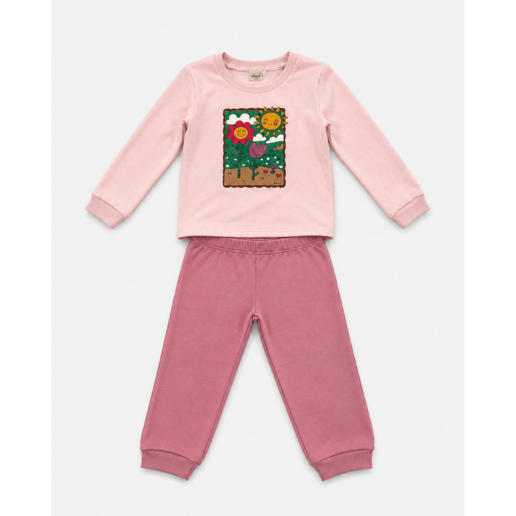 Conjunto Infantil Moletom Menina Elian Jardim Tam 6