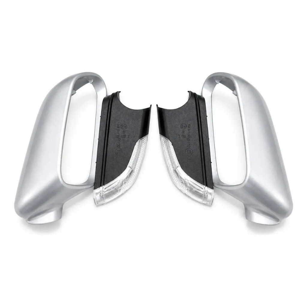 Par Capa Retrovisor + Par Pisca Retrovisor Golf Polo 2007 2008 2009 2010 2011 Cor Prata  Peças Originais Vw