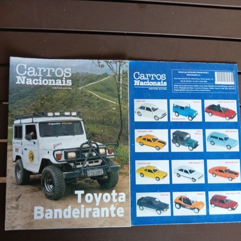 fascículo poster carros nacionais Toyota bandeirante