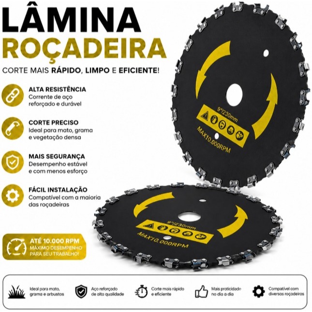 Disco de Corte Disco Corrente De Motosserra Para Roçadeira