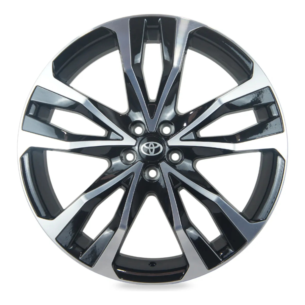 Kit 4 Rodas 20x7,5 5x100 Corolla 2017 Preta Diamantada Ramlow Wheels P4080