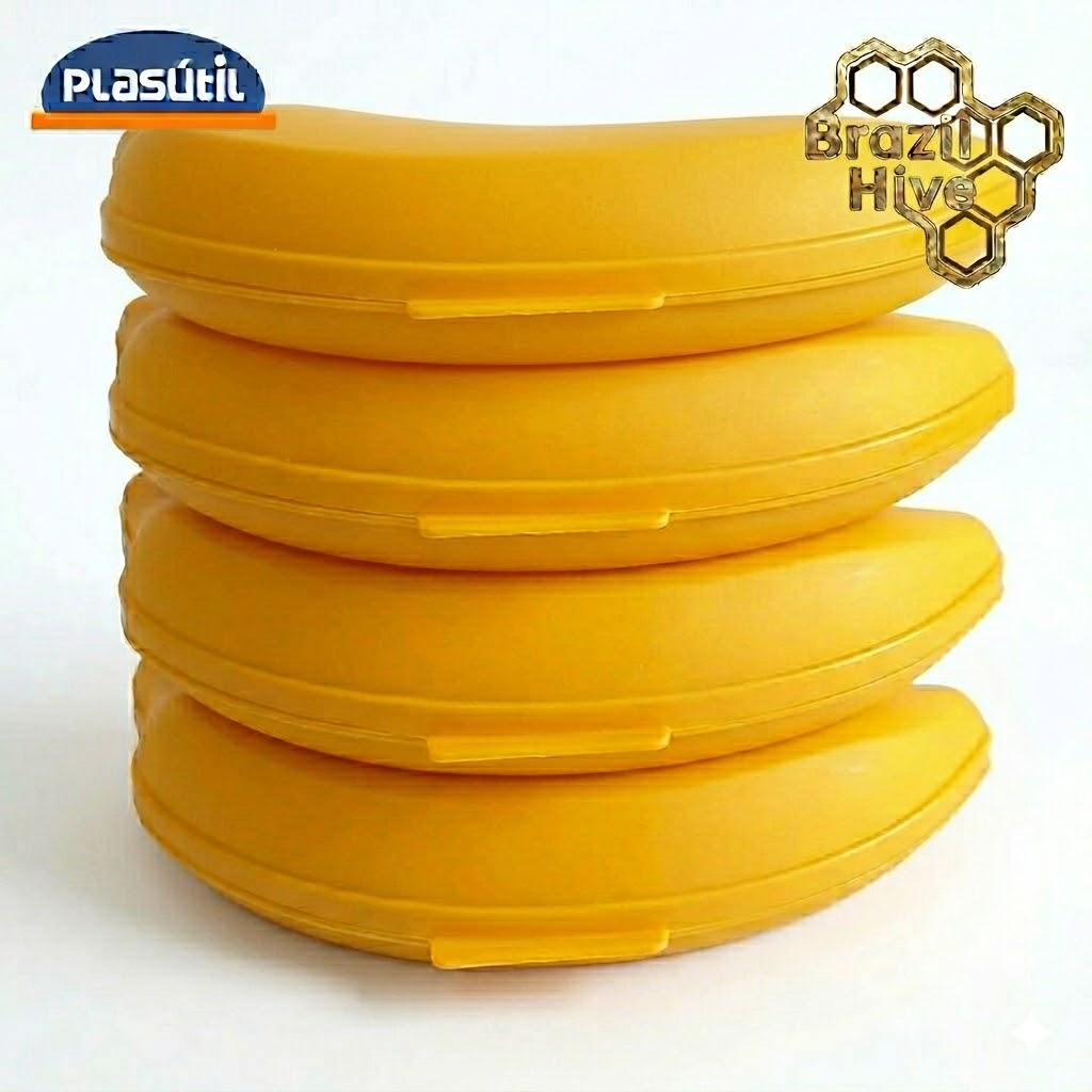 Pote Porta metade Banana Plasútil Kit com 4 Unidades