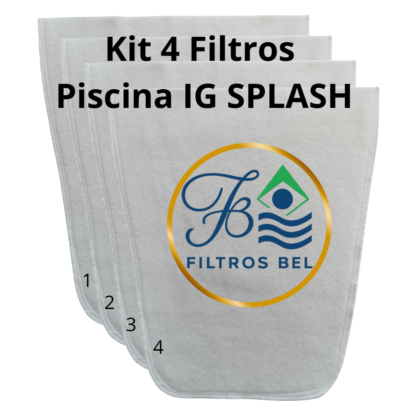 Kit 4 Filtros de Piscina Laváveis Compatíveis iGUi / Splash (Não Acompanha Aro, Anel e Válvula) Envio Imediato