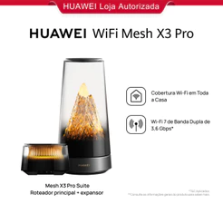 HUAWEI WiFi Mesh X3 Pro | Roteador | Wi-Fi 7 de Banda Dupla de 3,6 Gbps | HomeSec | Game Turbo
