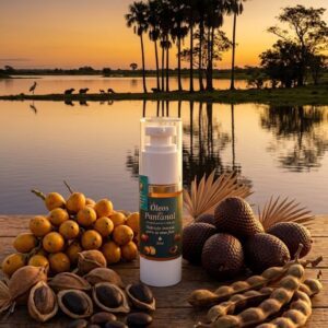 Óleos para Cabelos/Reduz o Frizz/ Pantanal/ Natural/ Óleo de Baru, Buriti,, Bocaiúva, Pracaxi, Abacate e Vitamina E.
