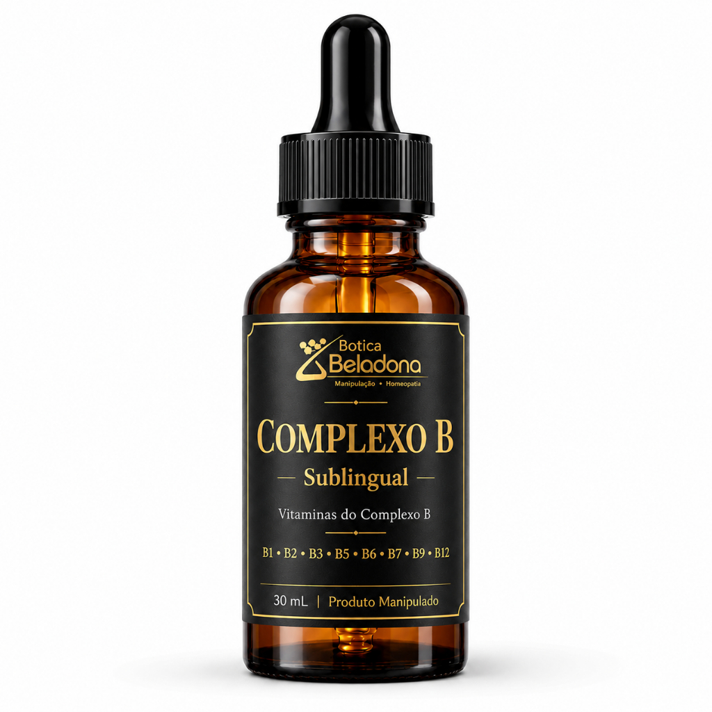 Complexo B Sublingual em Gotas 30ml | 8 Vitaminas B1 B2 B3 B5 B6 B7 B9 B12 | Energia e Disposição | Botica Beladona