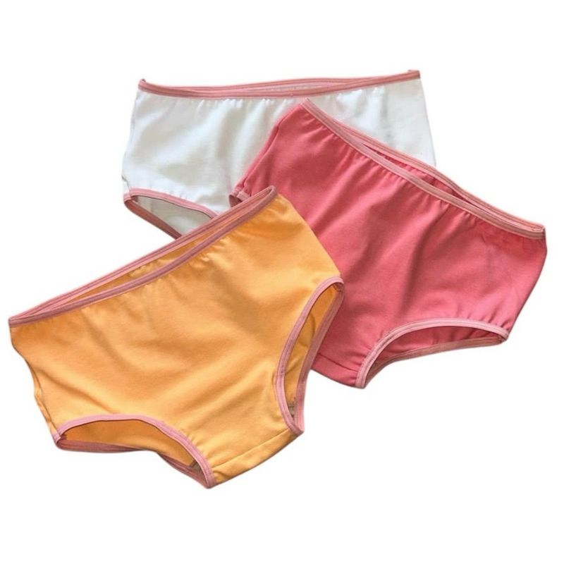 Calcinha Infantil Cotton 96% Algodão | Unidade, Kit com 5 ou 10 | Molde Grande | Tamanhos 1 ao 14 | Confortável