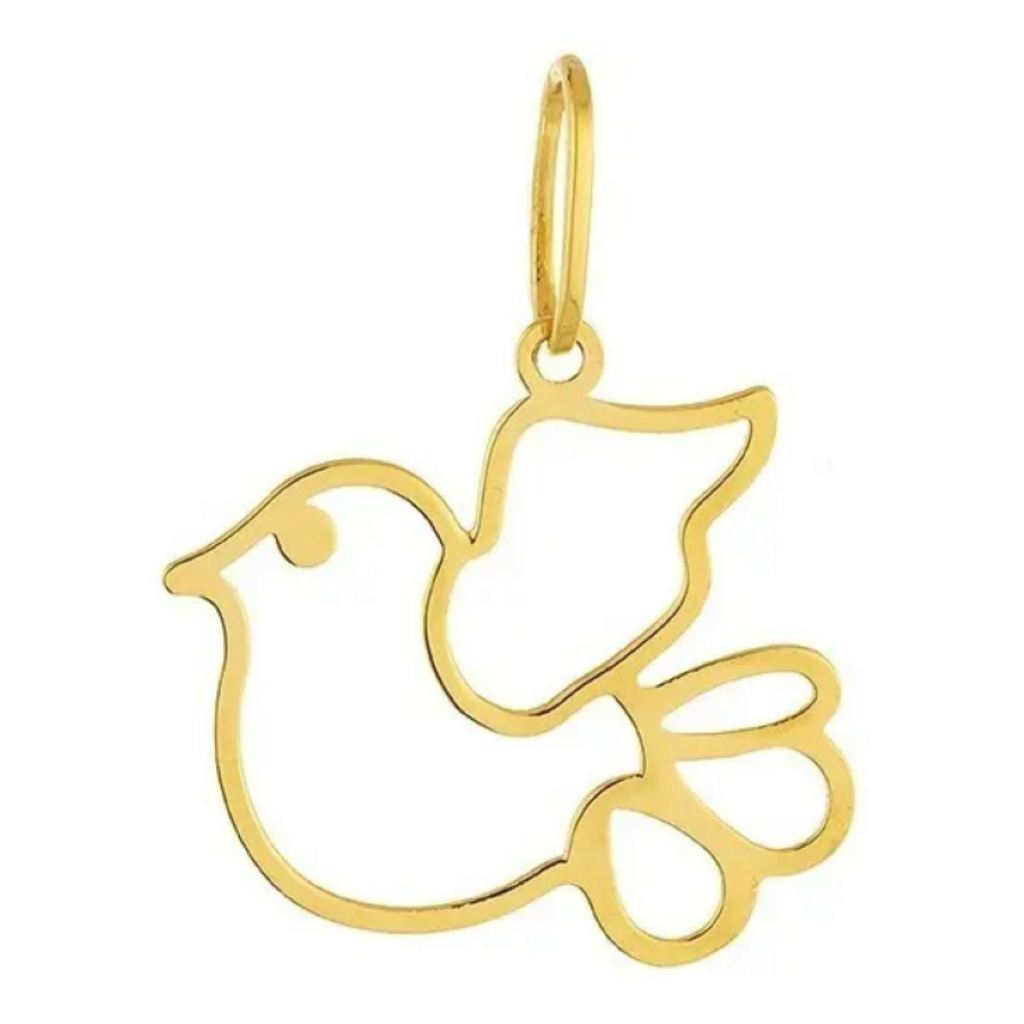 Pingente Pomba Divino Espírito Santo Ouro 18k - Elluxe Joias