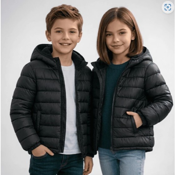 Promoção Blusa De Frio Puffer Bobojaco Infantil Unissex Peluciada Com Capuz Removível SK 04