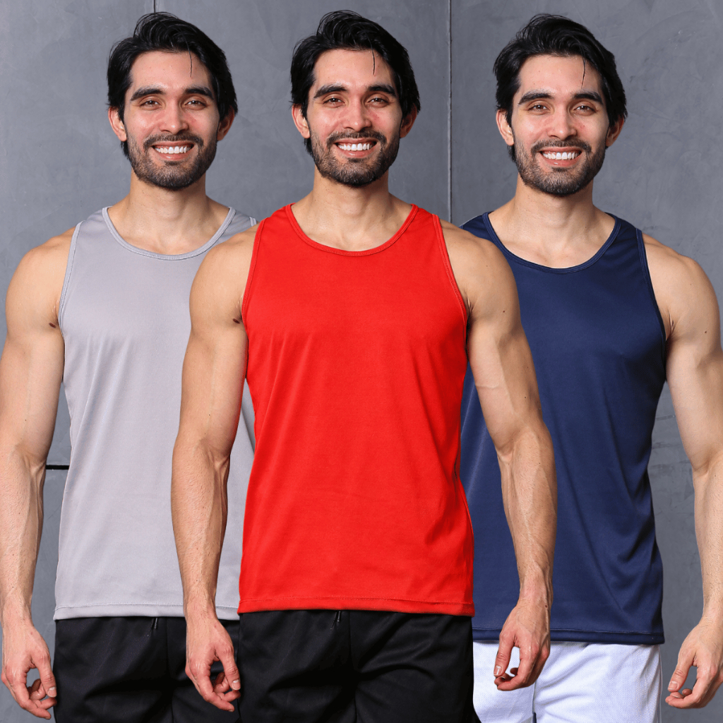 Kit 3 Regatas Masculina Dry Fit Lisa Basica Várias Cores Para Treino Corrida Academia Futebol