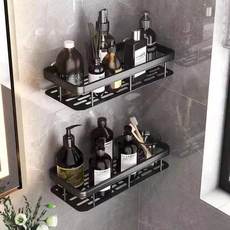 Suporte De Shampoo Organizador Prateleiras De Banheiro Sem Furo Premium-Space Aluminium