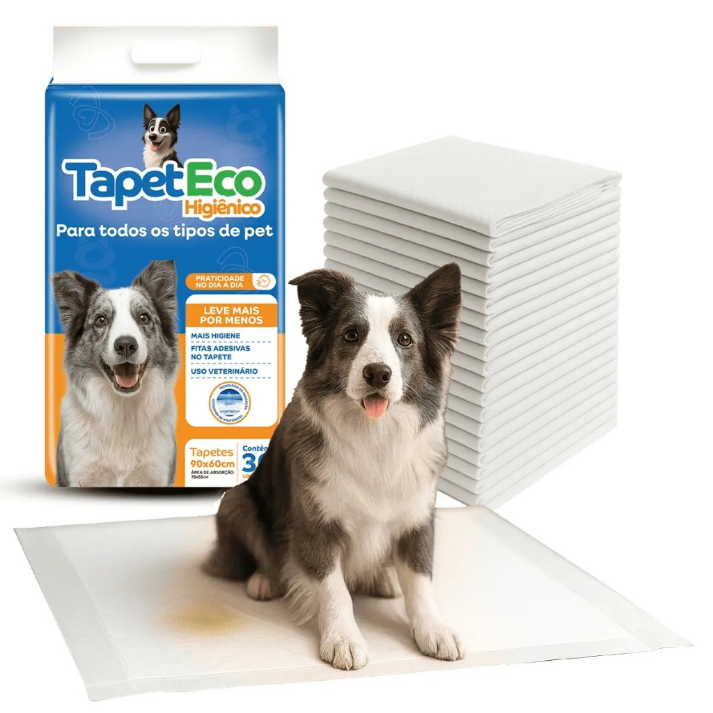 Tapete Higiênico Para Câes 90x60 Pet Alta Absorção Adesivo 30 Unidades TapetEco Envio Imediato
