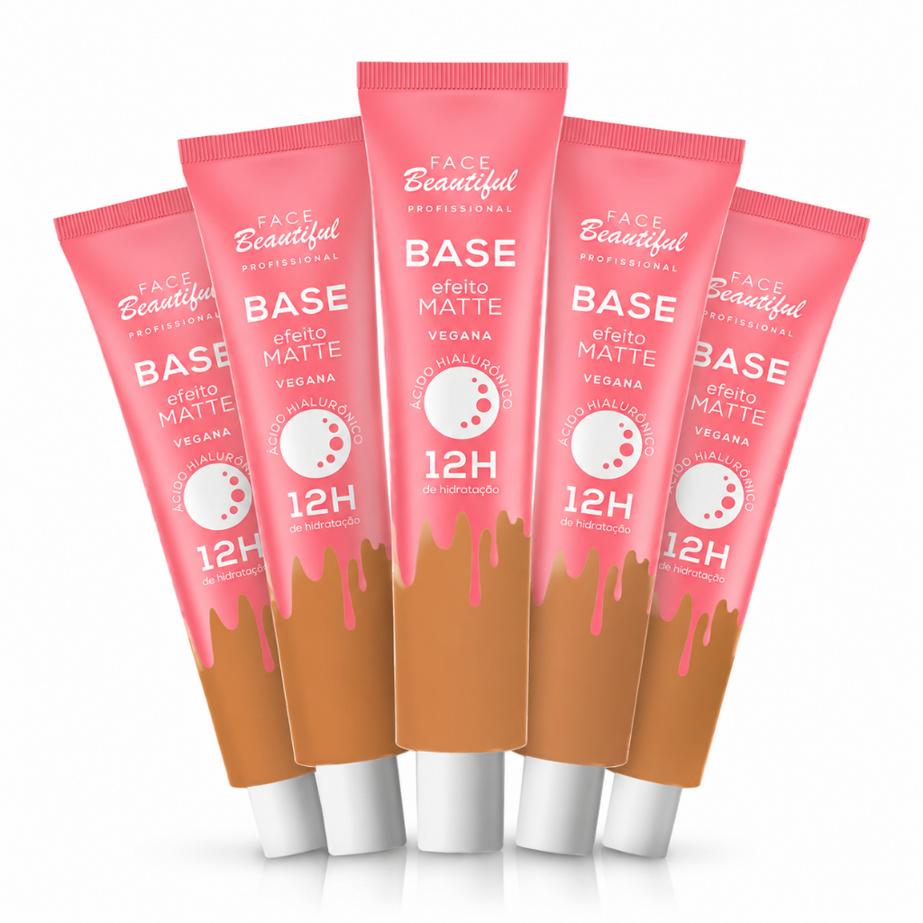 Base Facial Matte Cobertura Média/Alta Efeito Aveludado Face Beautiful 25g