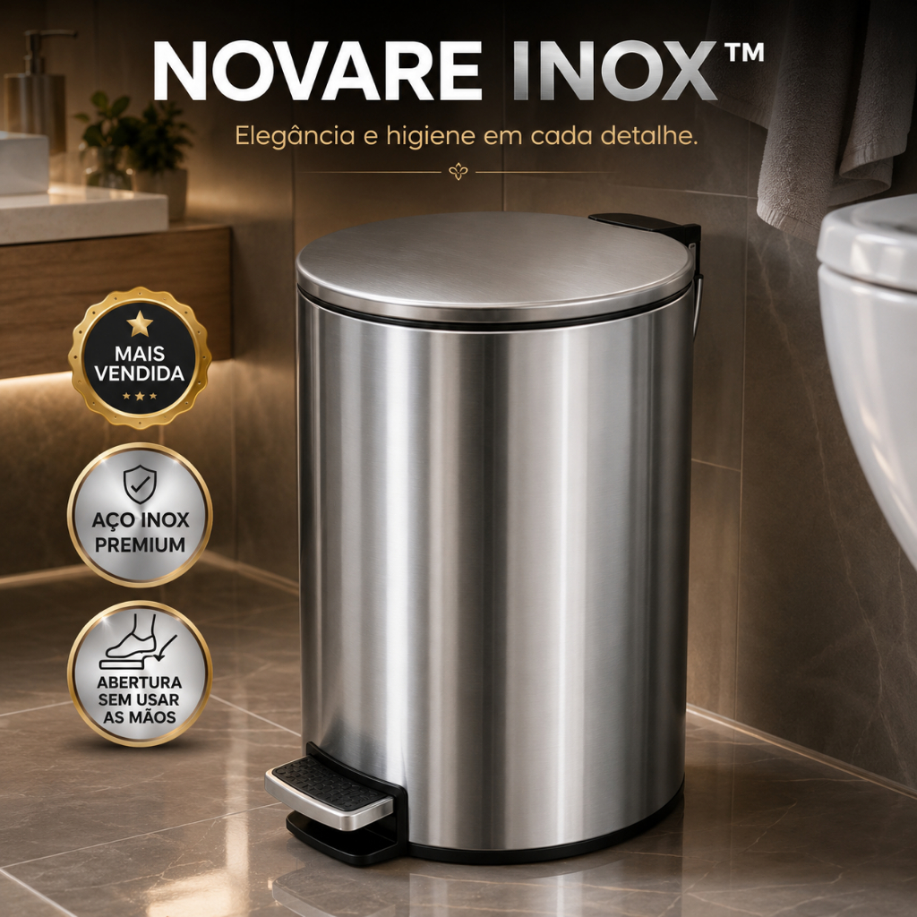 Lixeira Aço Inox Com Pedal 3L 5L 12L Para Banheiro, lavanderia ou Cozinha