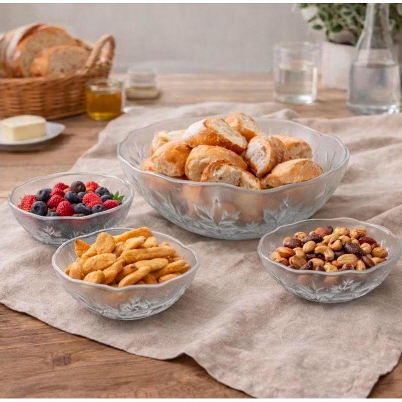 Conjunto Jogo de Bowls de Vidro 7 peças - Jogo de Tigelas Sobremesa e Saladeira