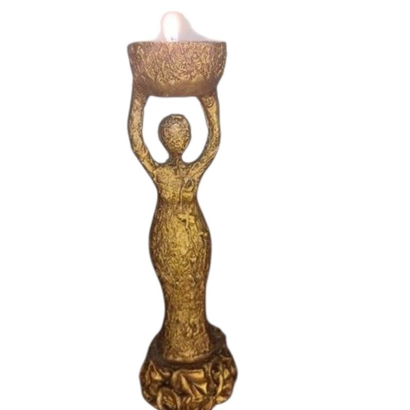 Castiçal da Deusa 20 cm - wicca escultura imagem deusa paganismo pagã sagrado feminino