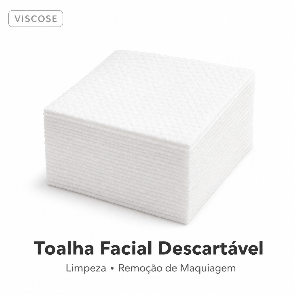 Toalha Facial descartavel para limpeza de rosto e remoção de maquiagem
