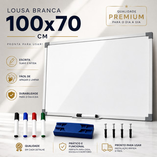 Lousa Branca Quadro Branco Pincel Marcadores Apagador Didática Média Anotações