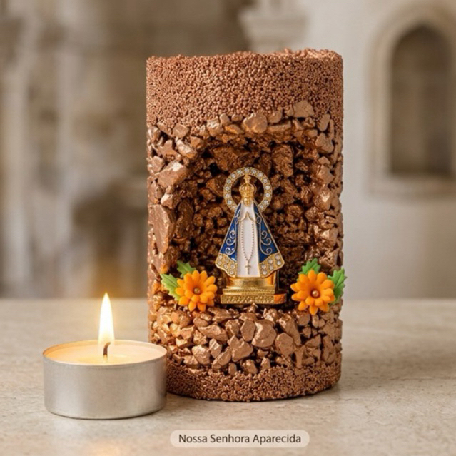 Nossa Senhora Aparecida Gruta com Refil vela
