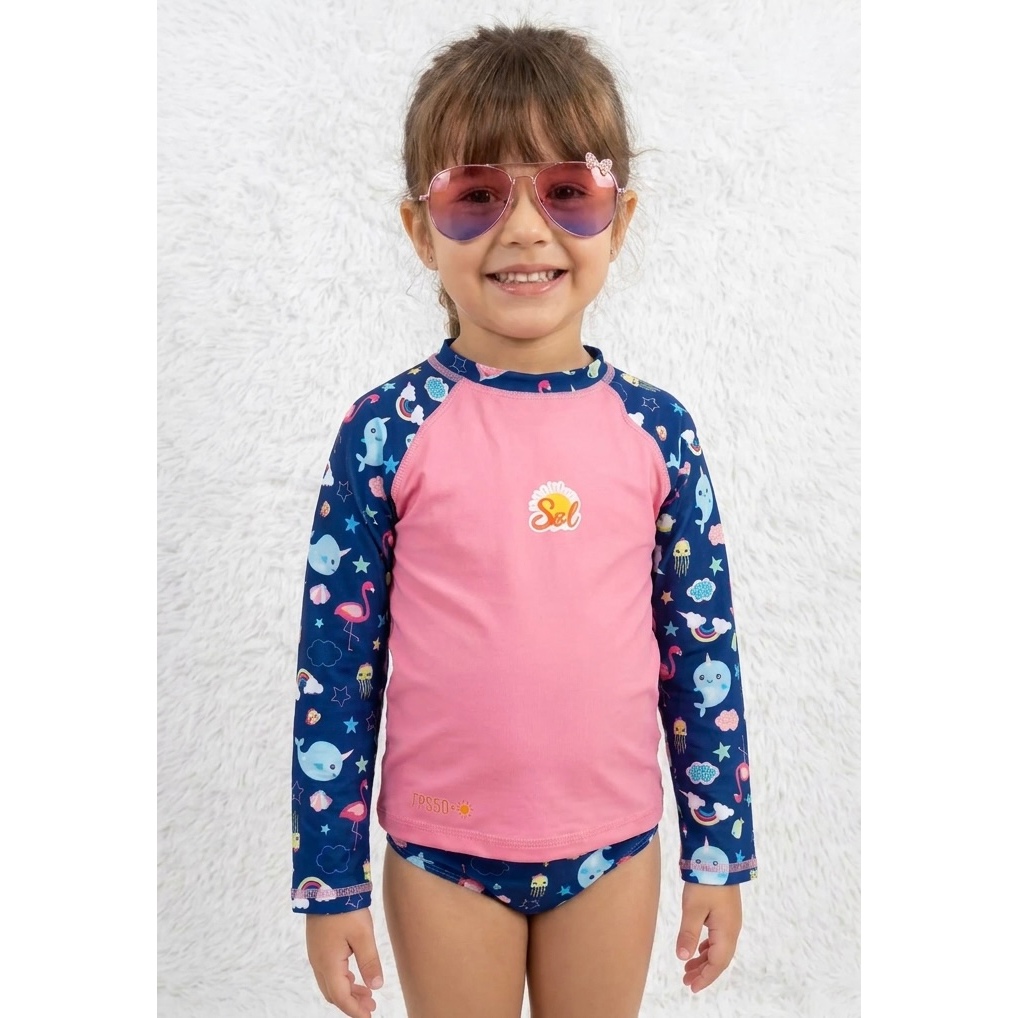 Conjunto proteção UV Infantil ; Conjunto UV menina ; Biquíni UV ; Biquíni Infantil Proteção UV