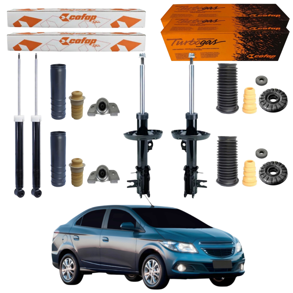 KIT 4 AMORTECEDOR PRISMA 2013 A 2020 ORIGINAL COFAP + KITS