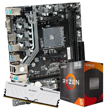 Kit Upgrade AMD Ryzen 5 5600GT BOX, Placa mãe NTC B550M, Memória ram 8gb DDR4