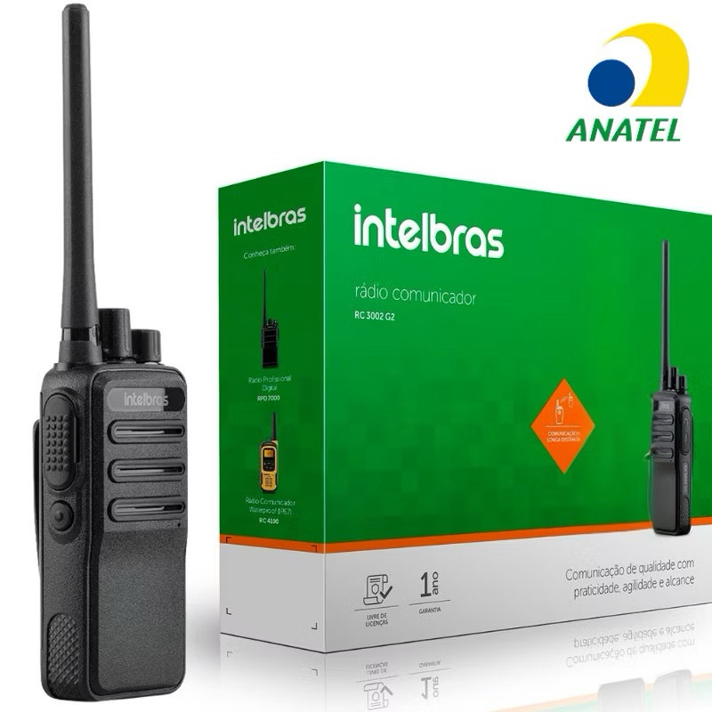 Rádio Comunicador Intelbras RC 3002 G2 UHF 20km Preto 127/220v