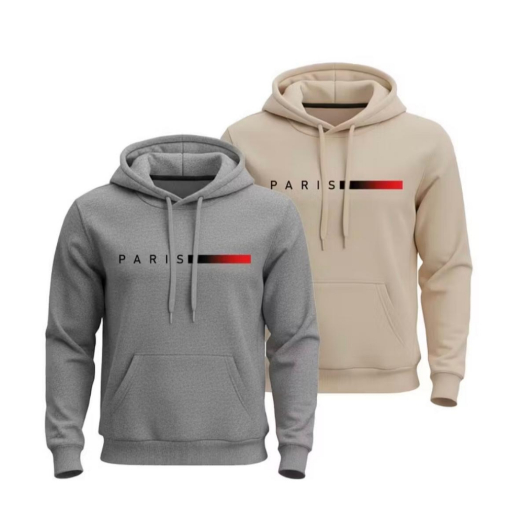 Kit 2 Moletom Canguru Paris Blusa de Frio Masculina Confortável e Flanelada