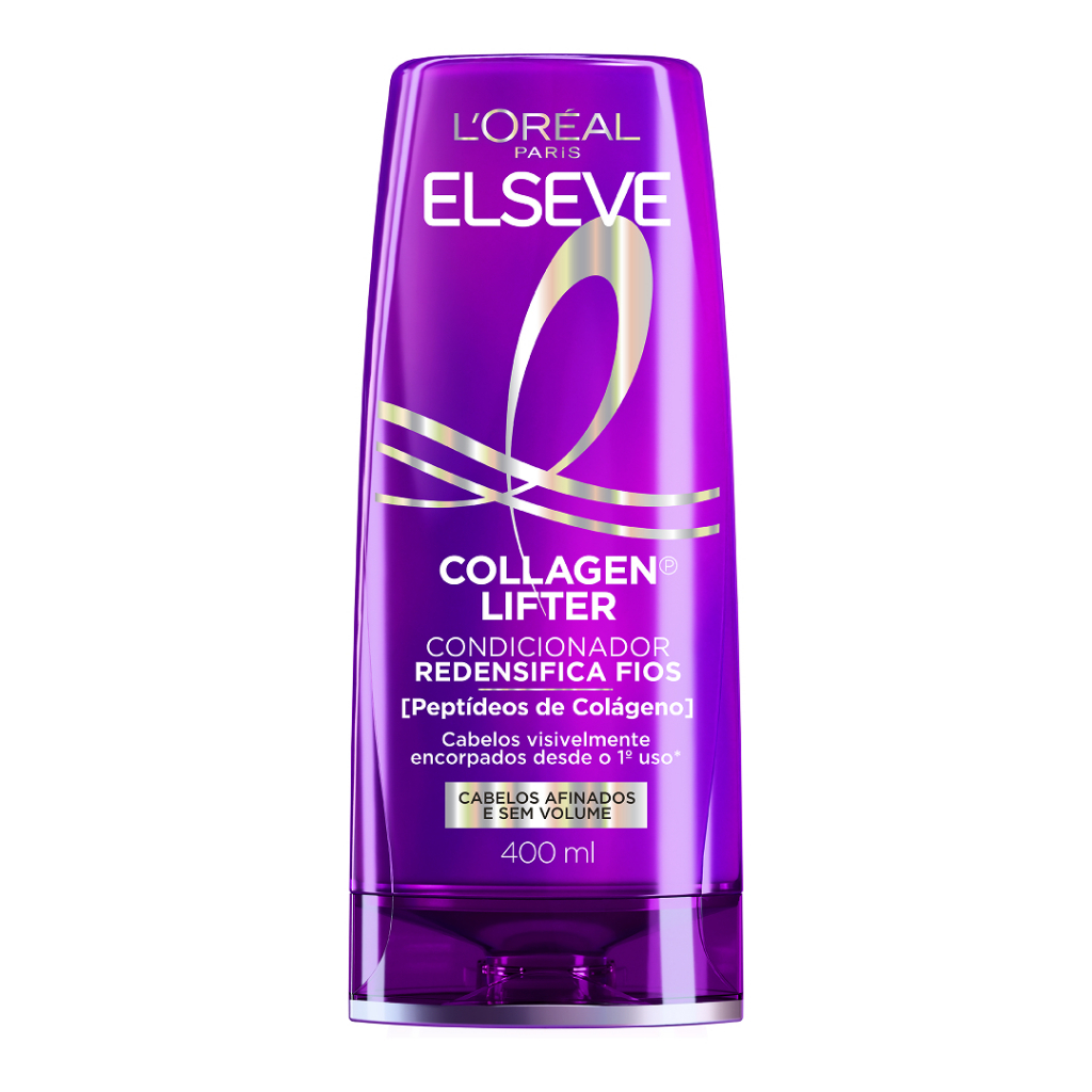 Imagem Condicionador com Colágeno Vegetal, Aumenta a Densidade e o Volume, L'Oréal Paris Elseve Collagen Lifter 400ml