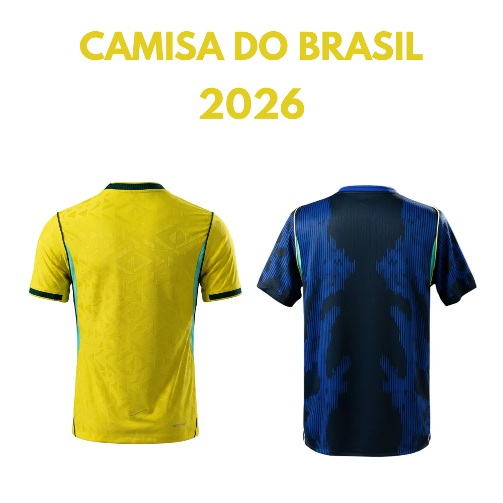 Camisa Do Brasil 2026 Amarela Azul Camisa Torcedor