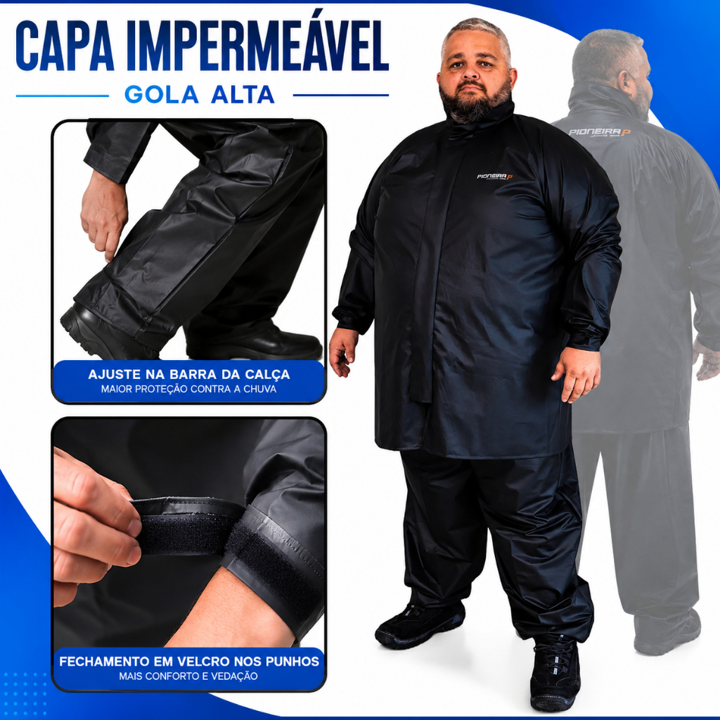 Capa Chuva Impermeável Motoqueiro Moto G Gg Xg Xgg Eg Egg Plus Size Grande