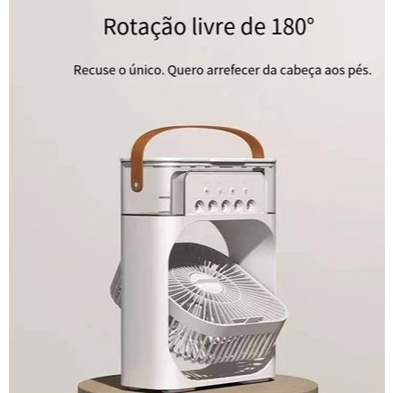 Mini Ar Condicionado Climatizador Umidificador Ventilador Portátil USB Led Quarto Sala Escritório Mesa Reservatório 500m