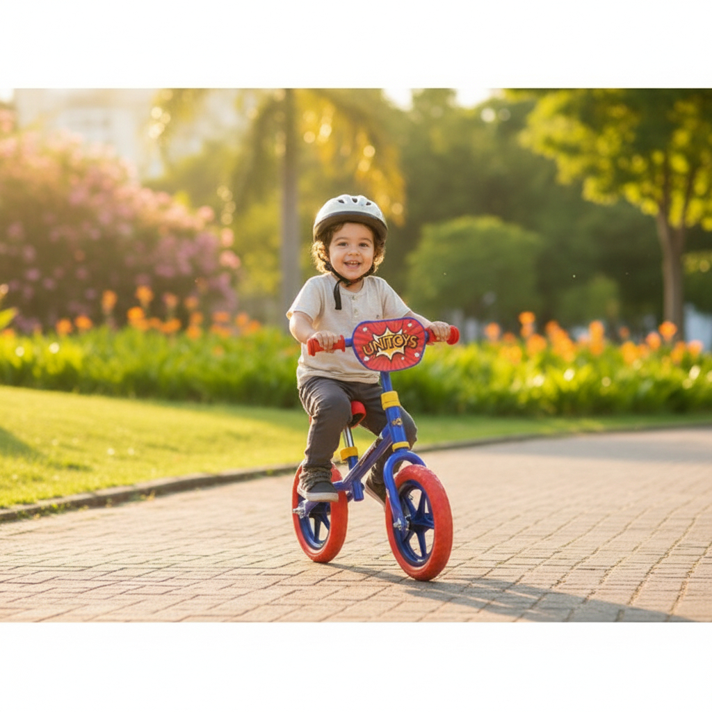 Bicicleta Equilíbrio Infantil Sem Pedal Ajustável Leve Azul Desenvolvimento Coordenação