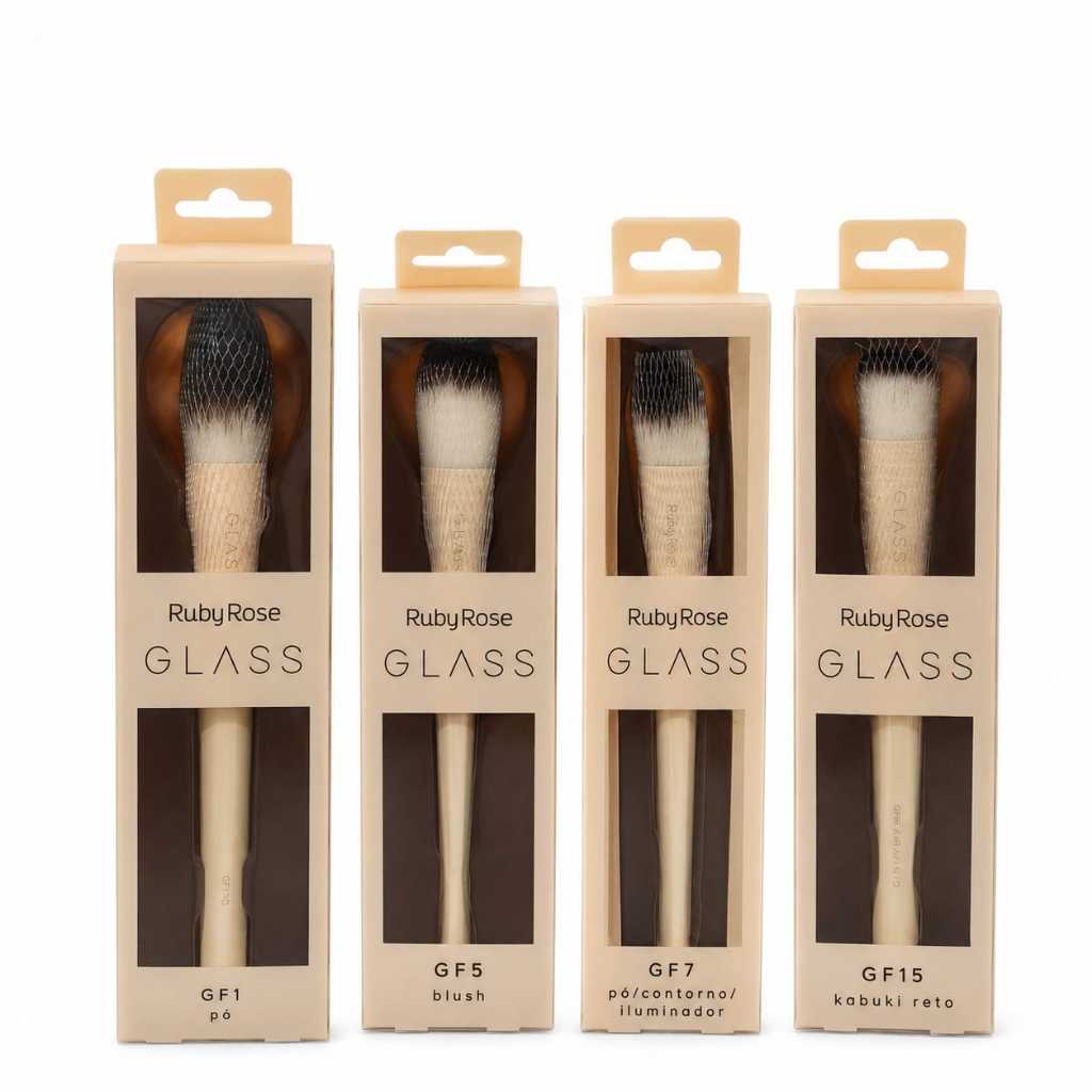 Kit Pincéis Profissional Ruby Rose Glass Original (4 un KIT) OU Individual a sua escolha, Maquiagem