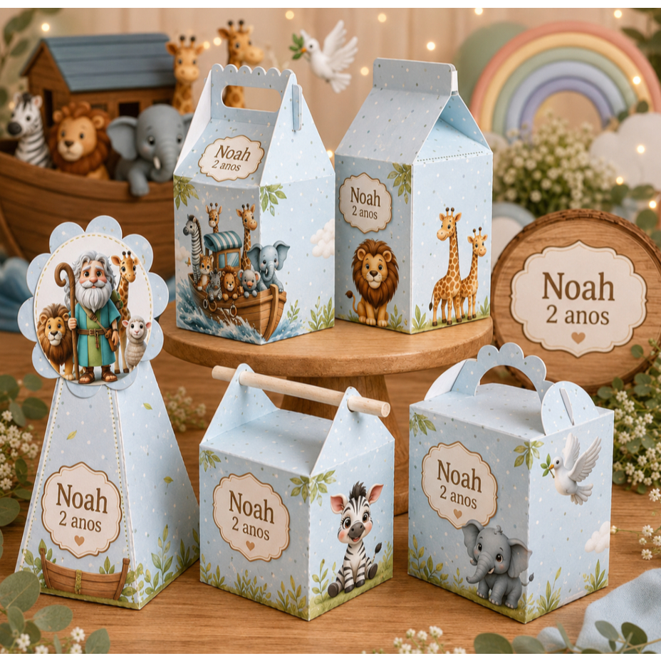 Kit Caixinhas Tema Arca de Noé
