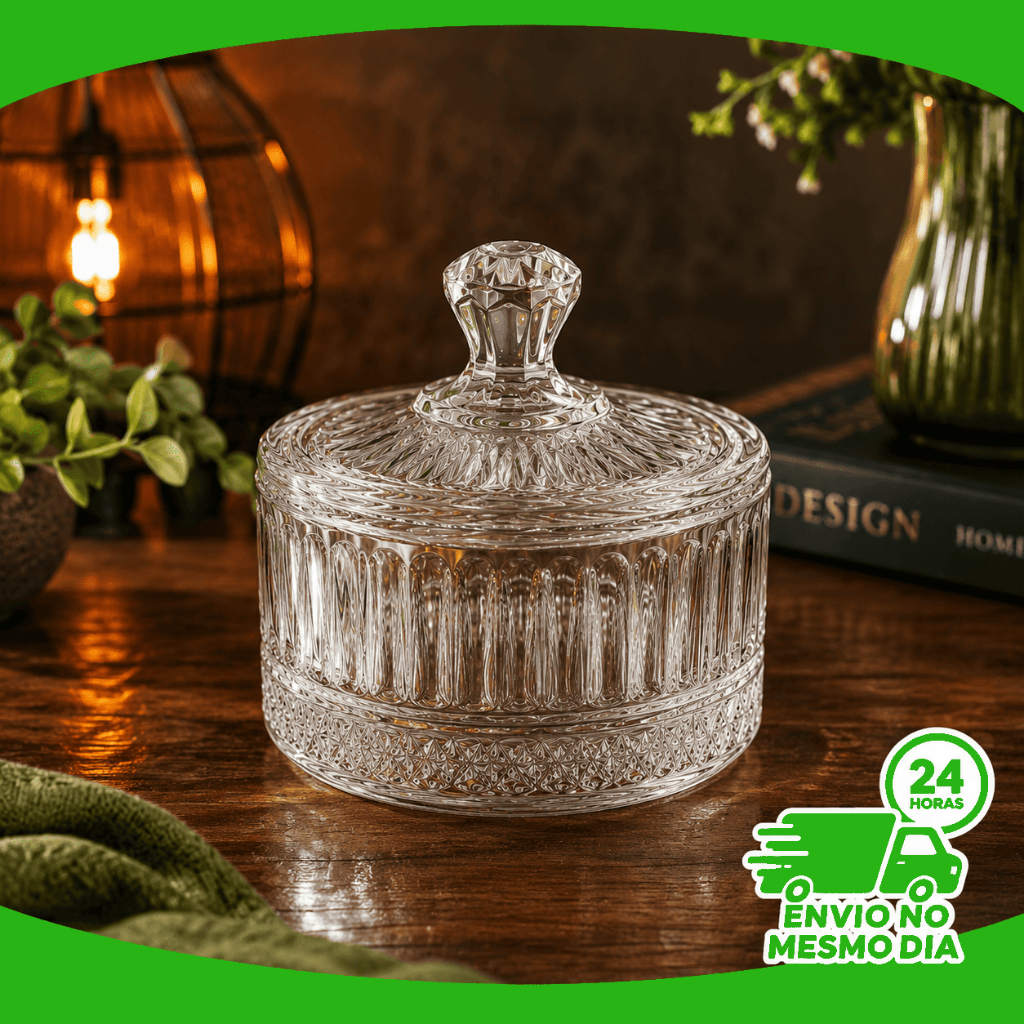 Bomboniere de Vidro Pequena Pote Potiche 7cm Com Tampa Elegante Doces Balas Baleiro Decoração Luxo