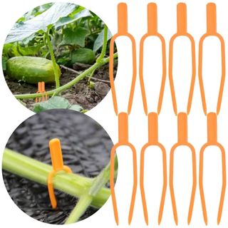Kit 10/100 Clipes De Planta Estofões Clip De Fixação Grampos De Jardinagem Garfos De Morango Suporte de Raiz